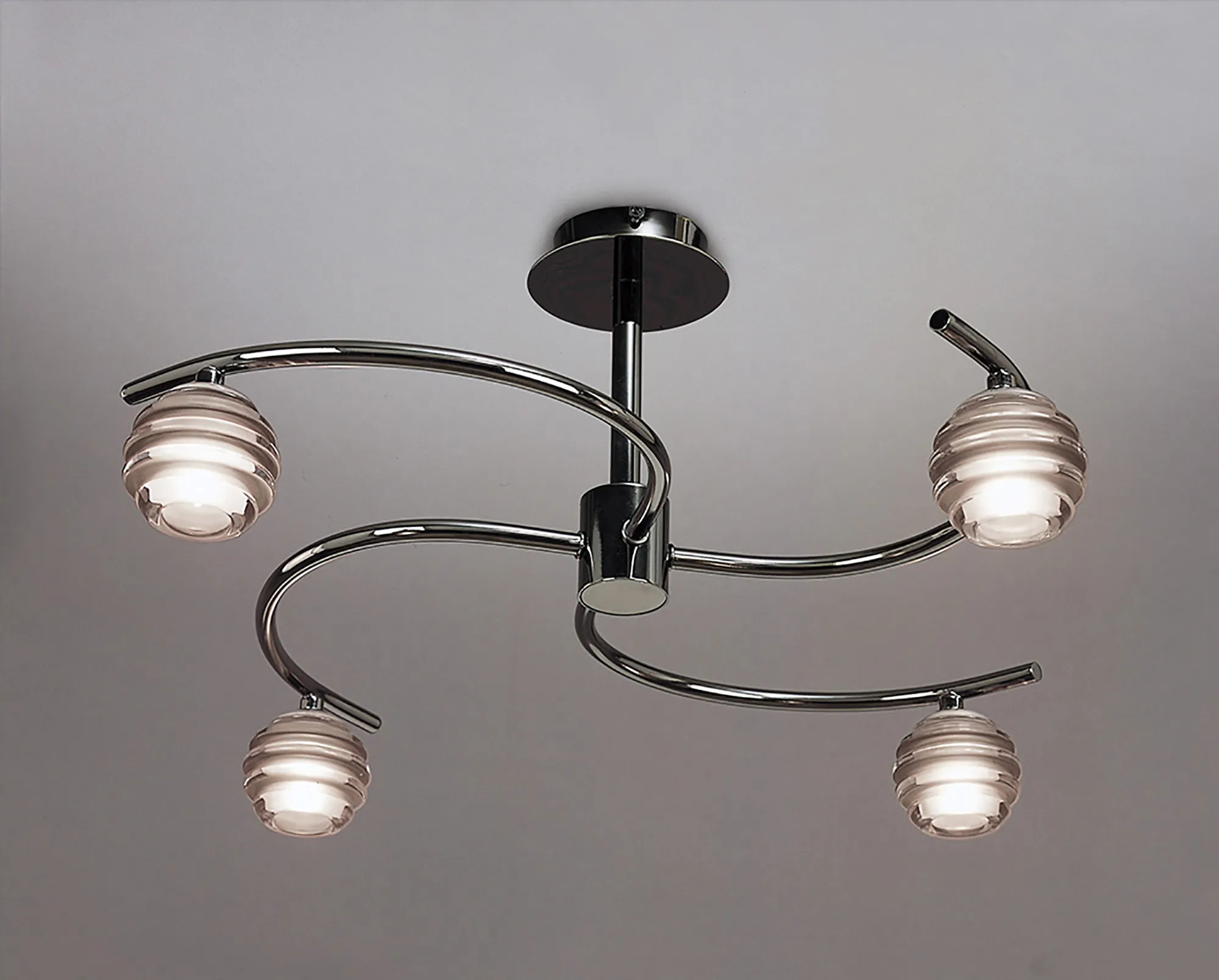 Sphere Black Chrome Ceiling Lights Mantra Semi Flush Fittings